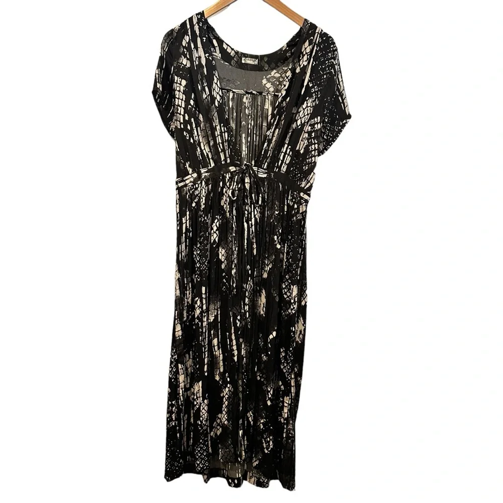 Free People‎ boho Long Robe Cover up tunic blouse snake print small S dress